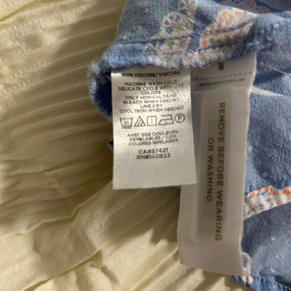 Petite Blue and White Butterfly Midi Dress - Picture 5 of 5